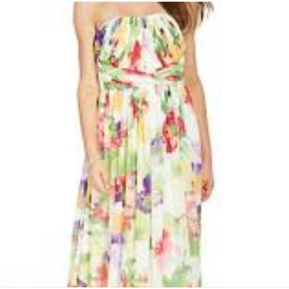 Lauren Ralph Lauren Floral Chiffon Ruched Gown Dress 8 Cocktail Party Maxi Dress - Picture 10 of 10